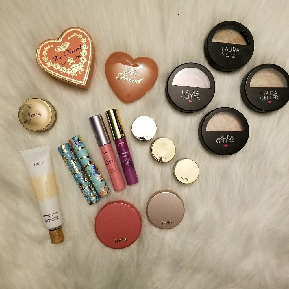 Lot of 18 Tarte, Laura Geller, & Too Faced!